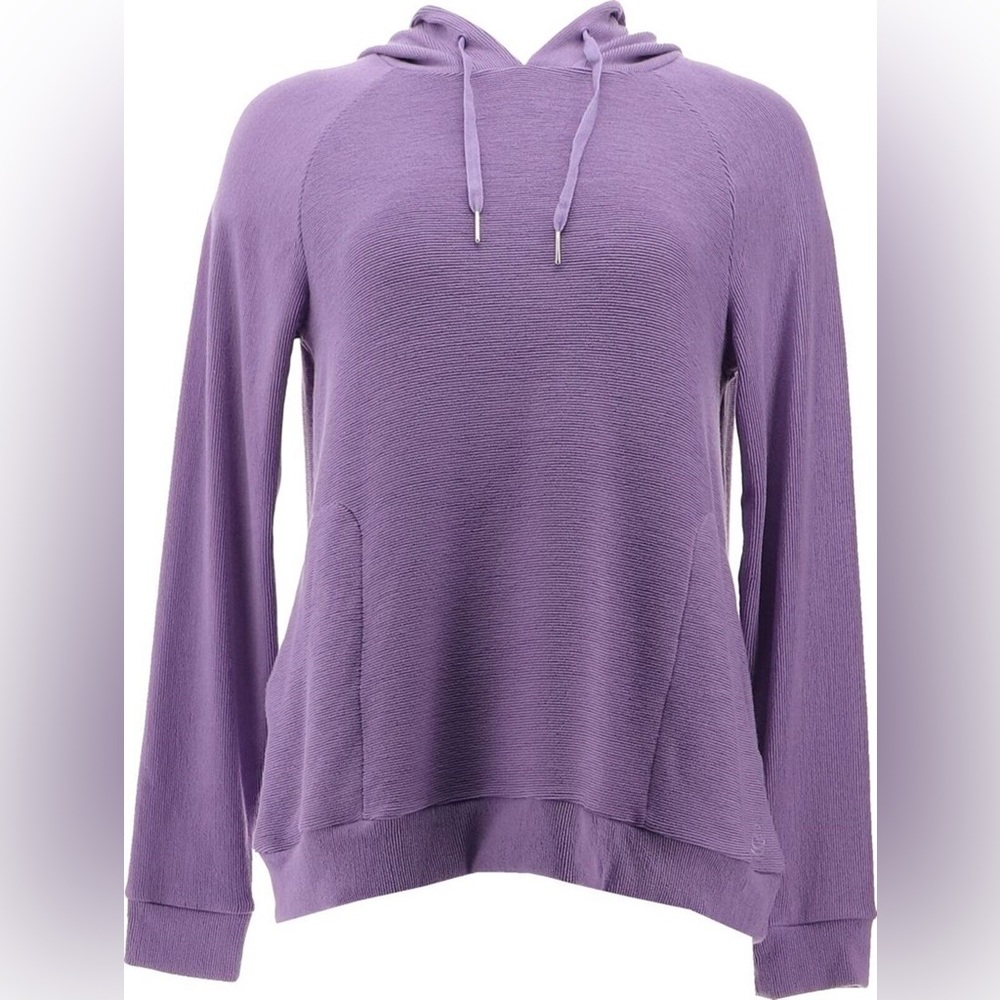Ribbed pullover hoodie